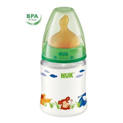 Bình sữa cổ rộng Nuk cao su 150ml - BPA free hình 1