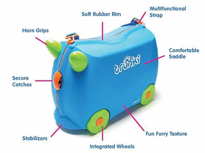 Xe Vali du lịch Trunki dành cho bé (màu cam) - Mỹ hình 2