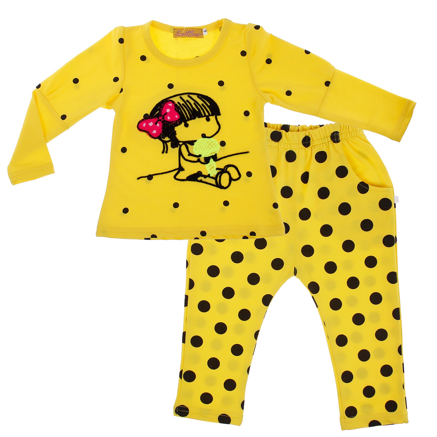 Bộ quần áo bé gái SmallBear 9012 hình 2