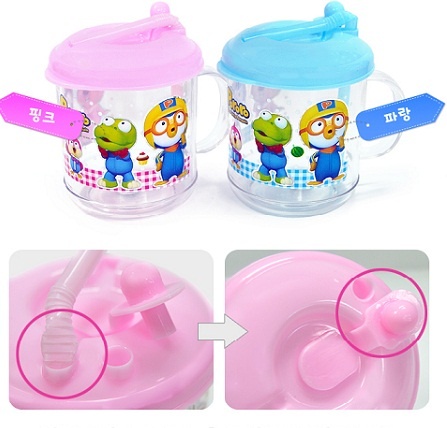 Cốc tập uống có ống hút Pororo 0989 hình 4