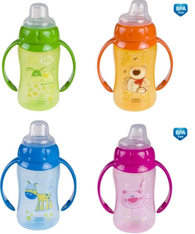Cốc tập uống núm vú silicon có tay cầm Canpol 56/512 hình 1