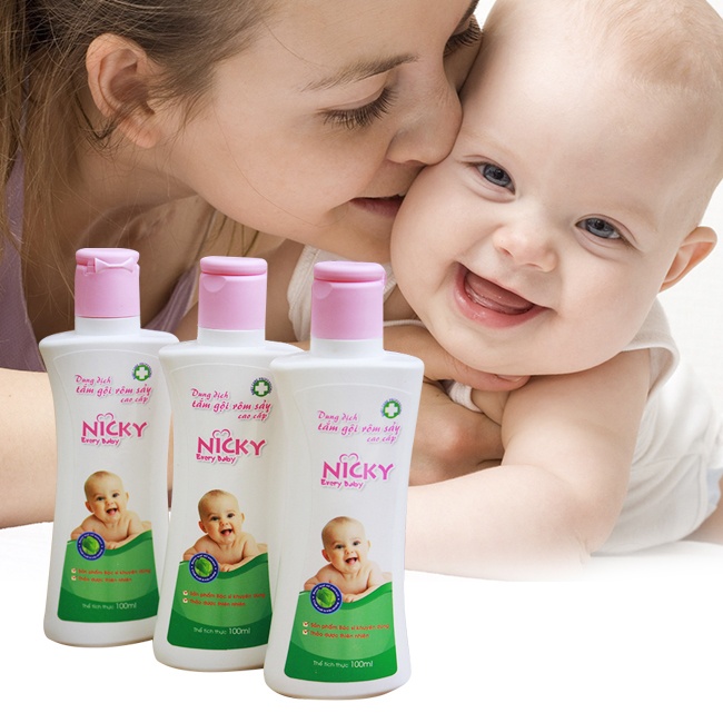 Dung dịch tắm gội trị rôm sảy cao cấp Nicky hình 1