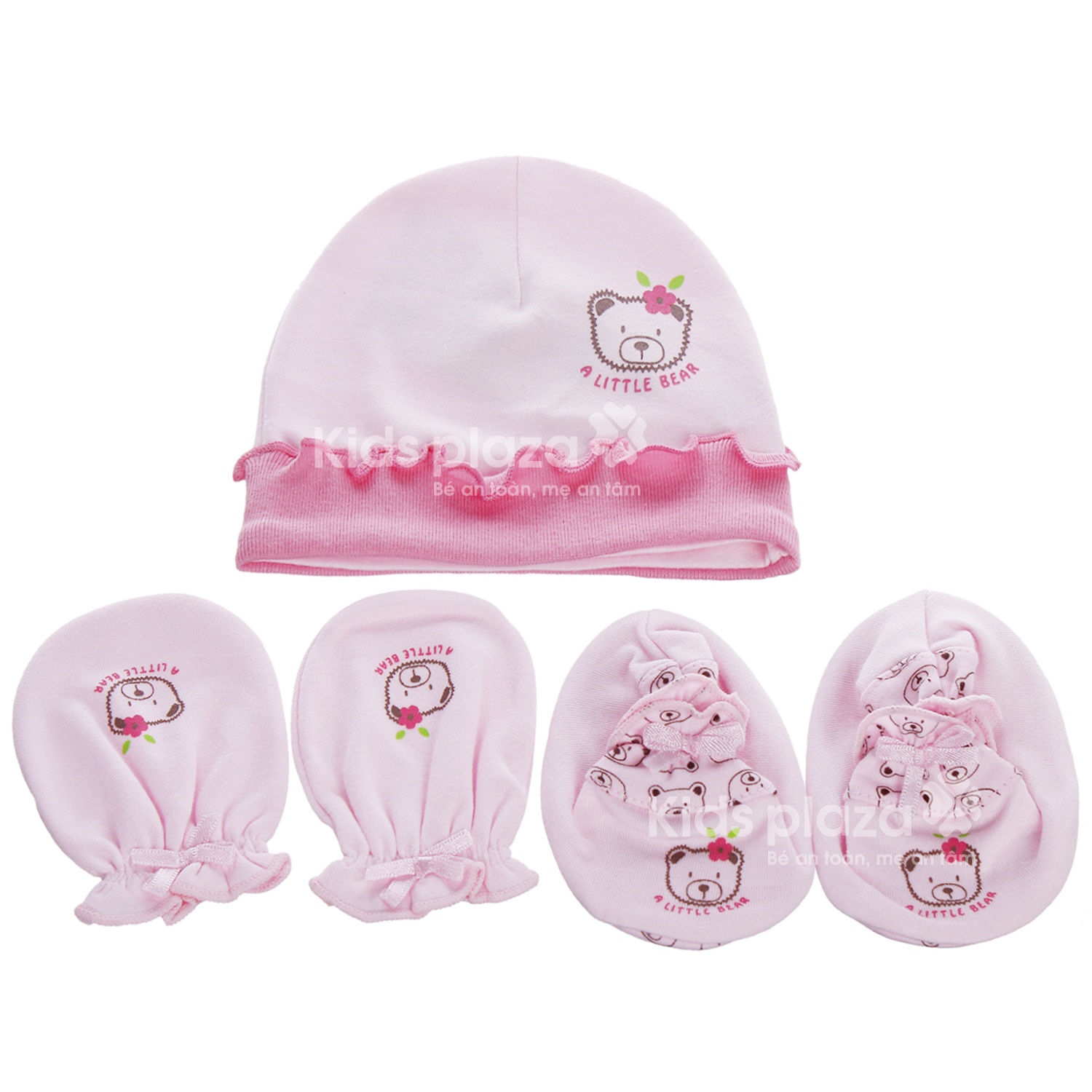 Bộ mũ kèm bao tay sơ sinh tomtom hình 1