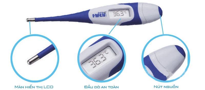 Nhiệt kế kỹ thuật số uốn đa chiều Farlin BF-169A hình 2