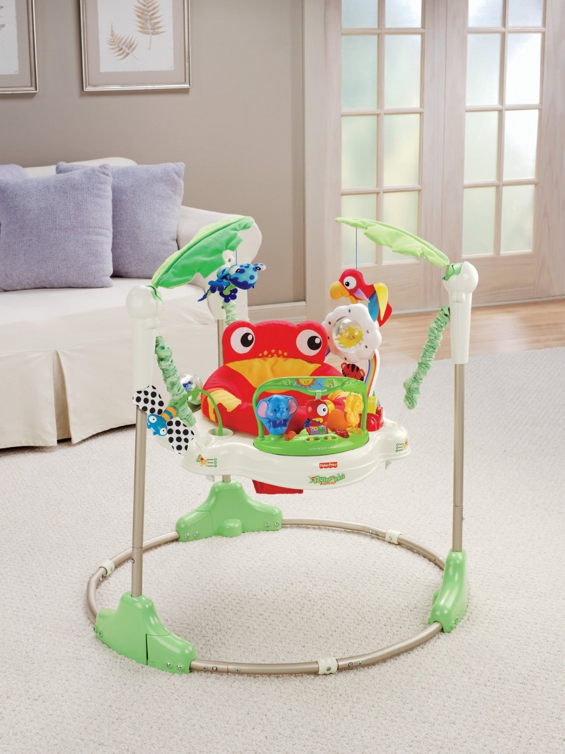 Đồ chơi tập đứng Jumperoo Fisher Price Rainforest  P0105 hình 6