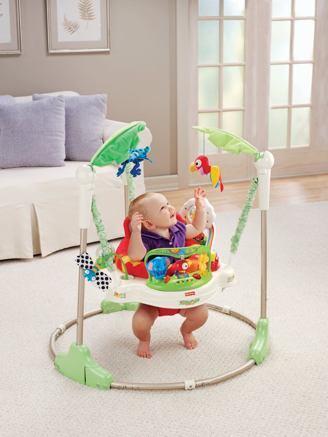Đồ chơi tập đứng Jumperoo Fisher Price Rainforest  P0105 hình 2