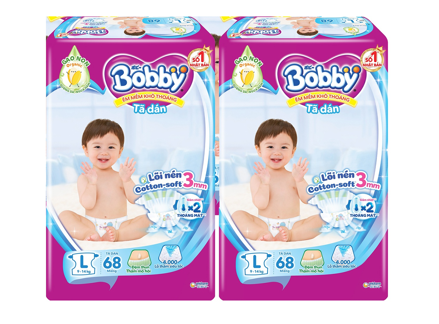 Bỉm Bobby size L phù hợp cho bé 9 - 13 kg