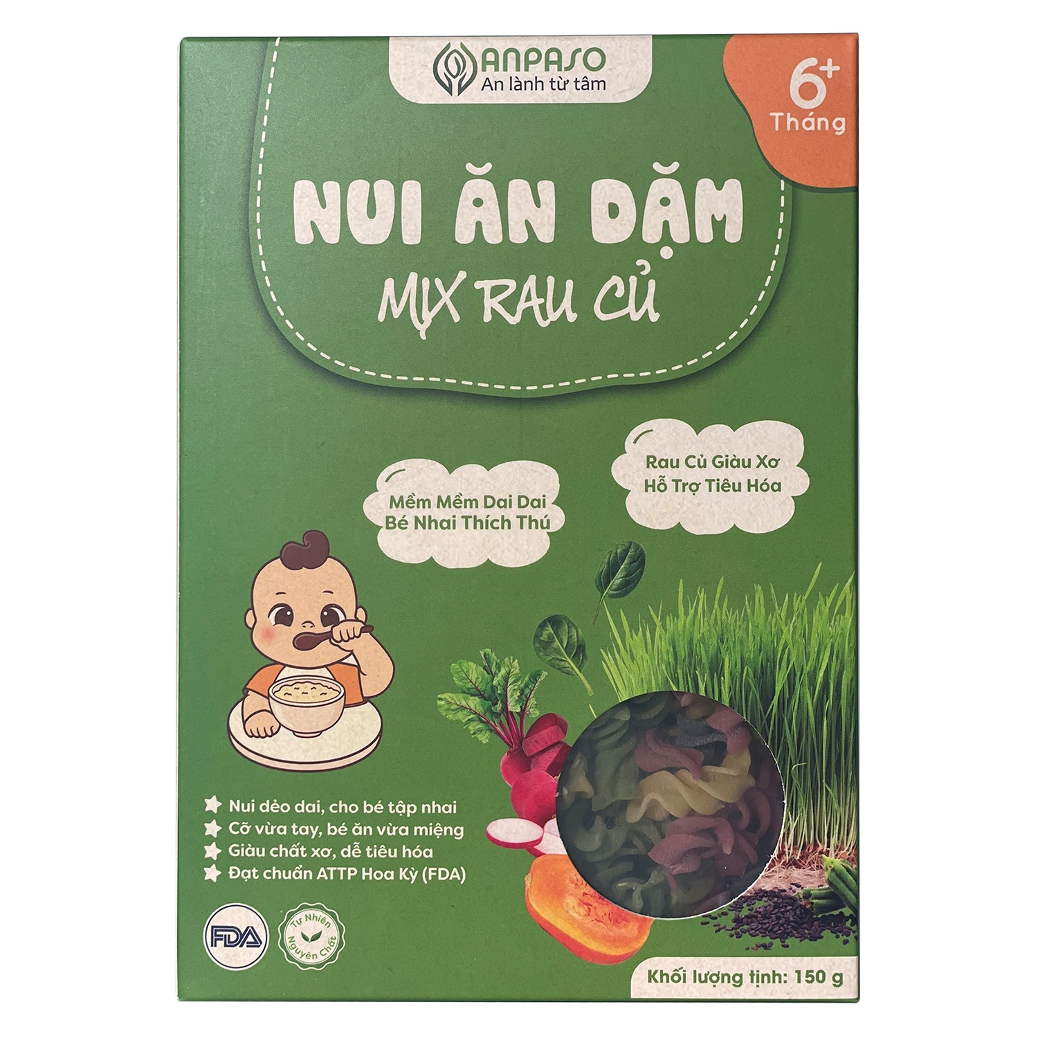 Nui cho bé ăn dặm Anpaso rau củ