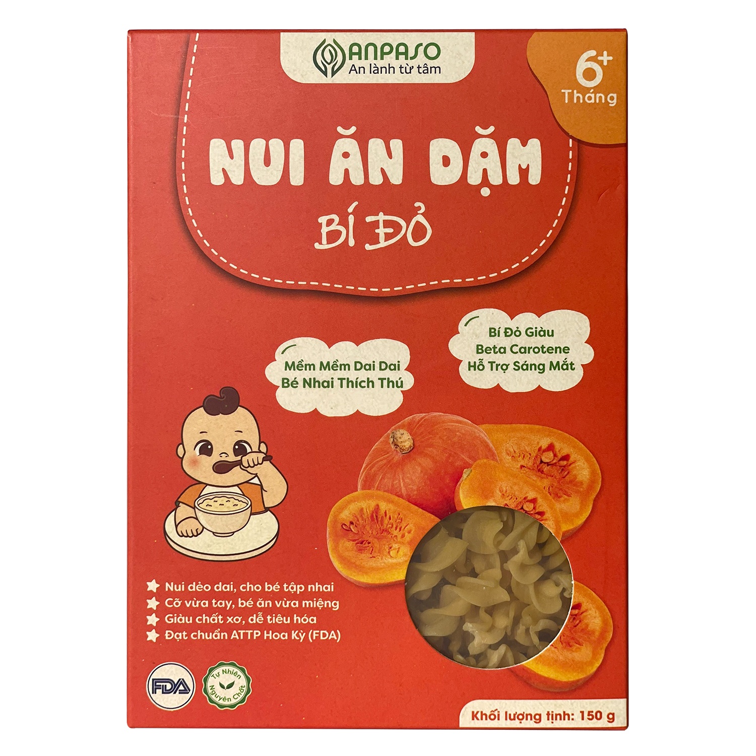 Nui cho bé ăn dặm Anpaso bí đỏ