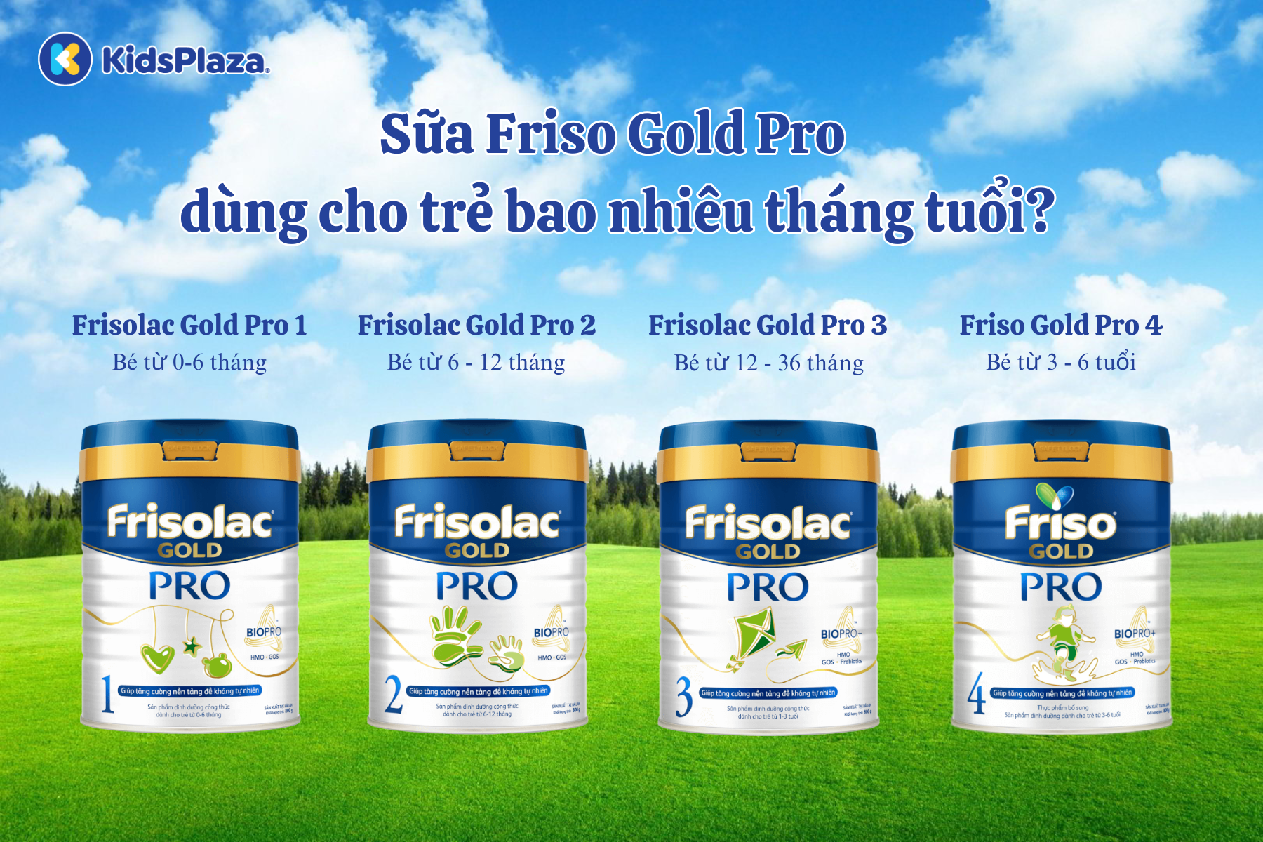 Sữa Friso Gold Pro có nhiều số phù hợp từng độ tuổi