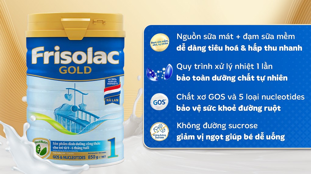 Dòng sữa mát cho trẻ sơ sinh Frisolac Gold