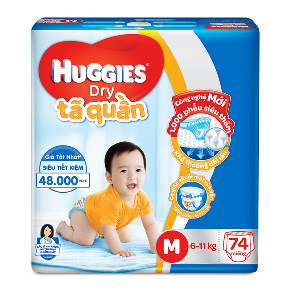 tã quần huggies size m 74 miếng